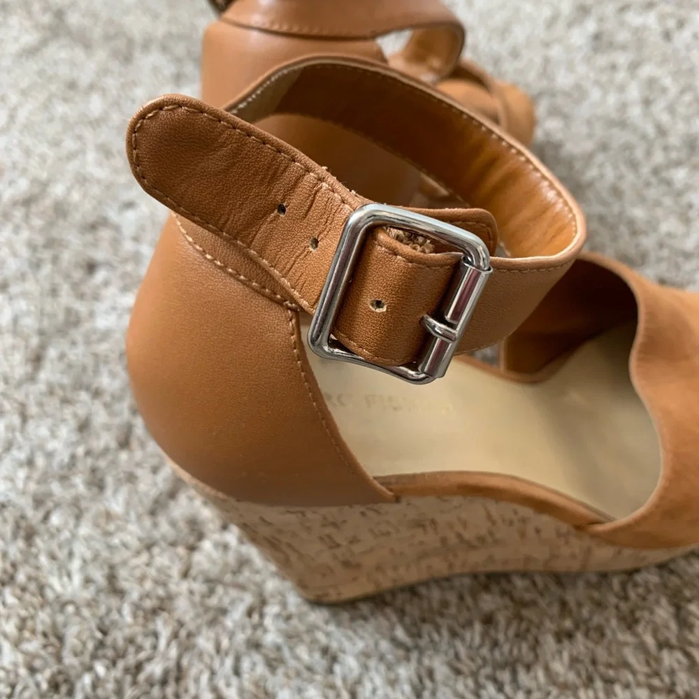 Marc Fisher Wander brown wedges size 7.5 boho‎ classic basic spring summer fall